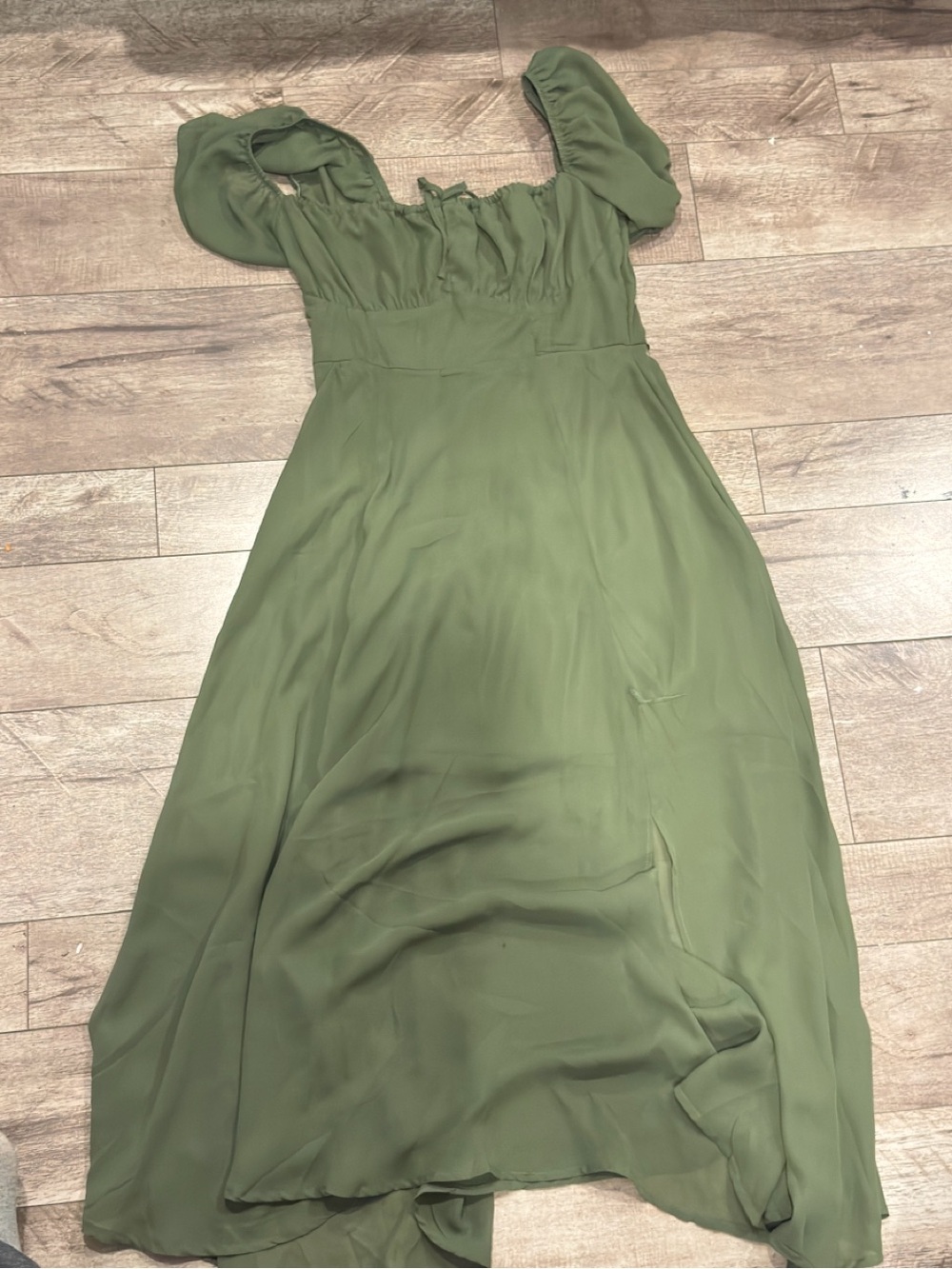 Forever 21 Olive Green Milkmaid Dress